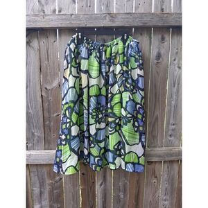Jaclyn Smith Long Skirt Green Floral Large Bright Bold Print
